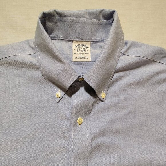 Brooks Brothers 1818 Slim Fit Long Sleeve Dress Shirt 15 1/2-35 - Picture 2 of 9
